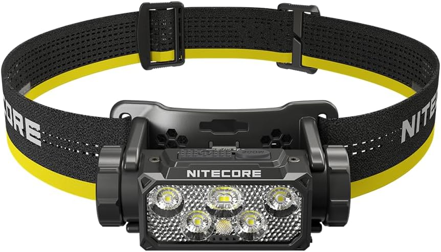 Nitecore HC65 UHE 2000 Lumen Heavy Duty Metal Headlamp, USB-C Rechargeable with White, Red, and Reading Lights Sticker for Camping, Hiking, Hunting, and Industrial Works