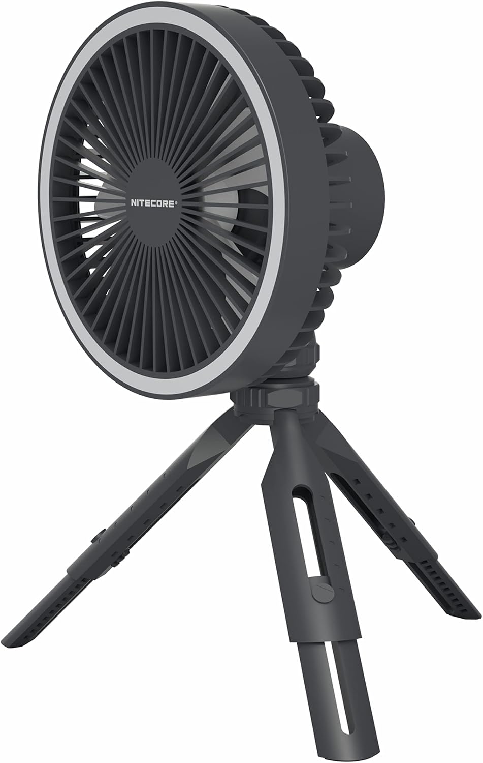 Nitecore NEF10 Multifunctional Portable Electric Fan with LED Ring Light, Flexible Ball Head Tripod, Brushless Motor 10000mAh Battery(Grey)