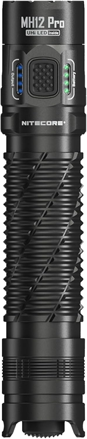 Nitecore MH12 Pro Tactical Flashlight, 3300 Lumen high Lumen USB-C Rechargeable Long Throw Compact EDC Duty Light with Holster and Lumentac Organizer