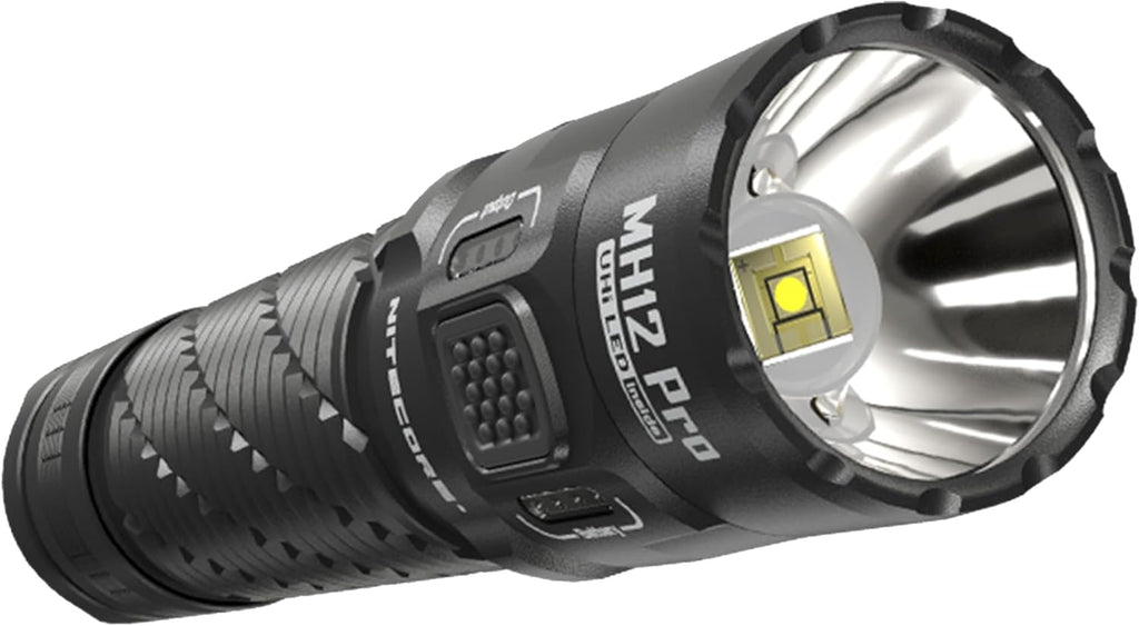Nitecore MH12 Pro Tactical Flashlight, 3300 Lumen high Lumen USB-C Rechargeable Long Throw Compact EDC Duty Light with Holster and Lumentac Organizer