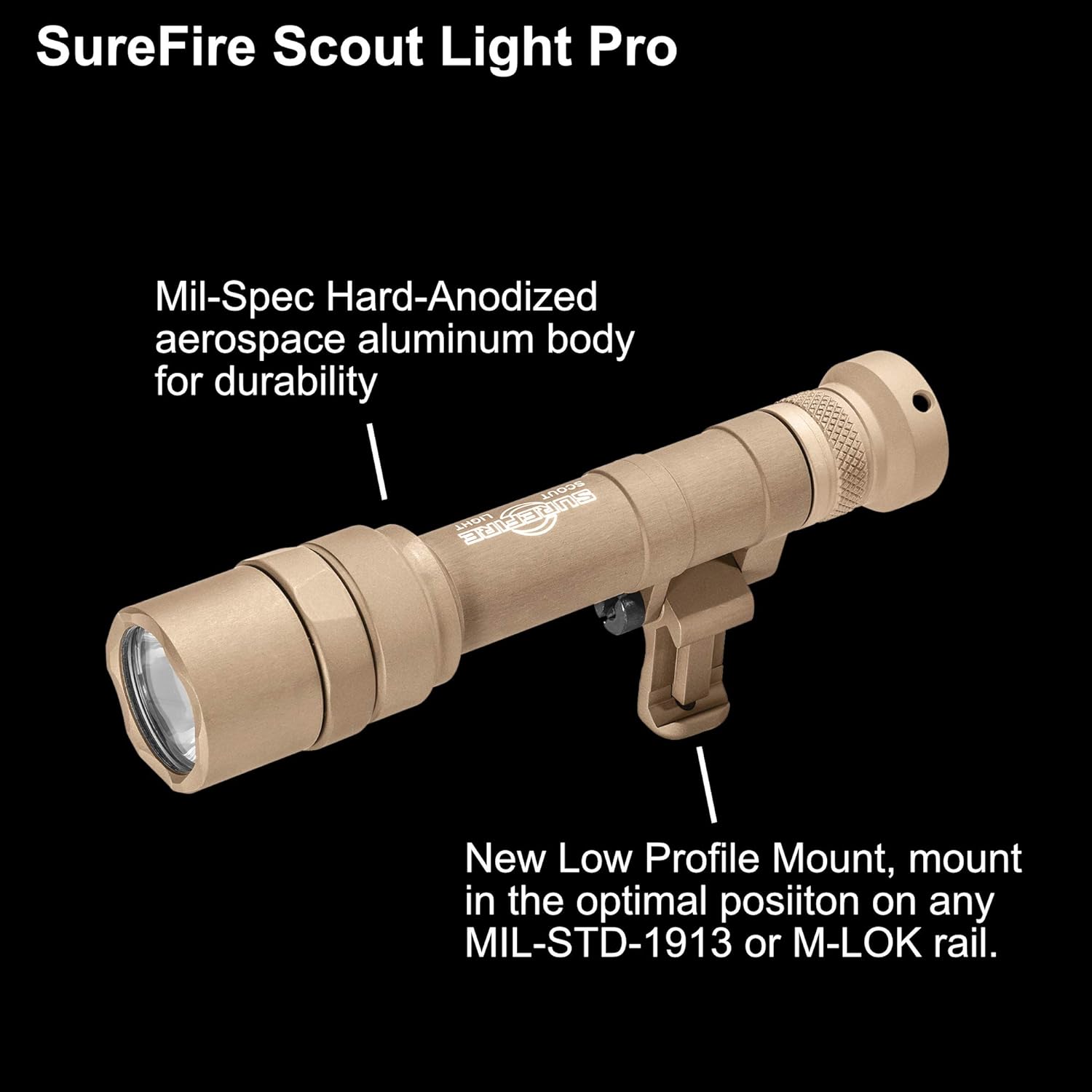 SureFire Scoutlight Pro Tactical Light High Output 1000 Lumen LED 640U Bundle with 4 Extra CR123A Batteries and a Lightjunction Battery Case